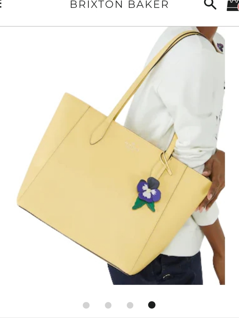 Kate Spade Yellow Leather Flower Tote Bag And Dust cover Nwot $359 Retail